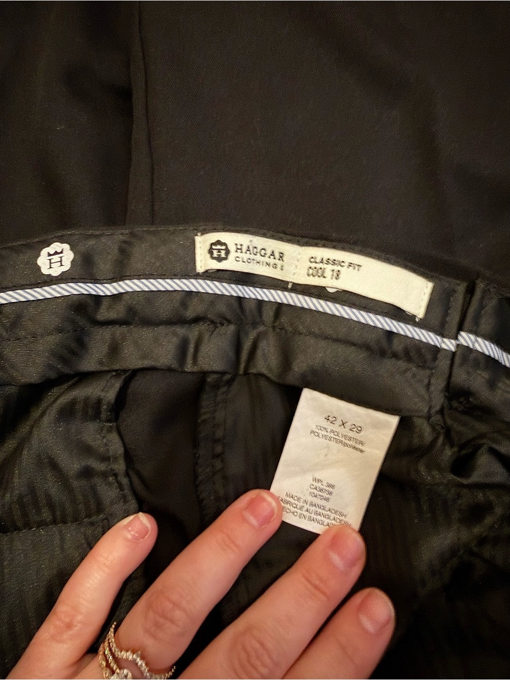 Haggar Men's Black Dress Slacks - Picture 4 of 4